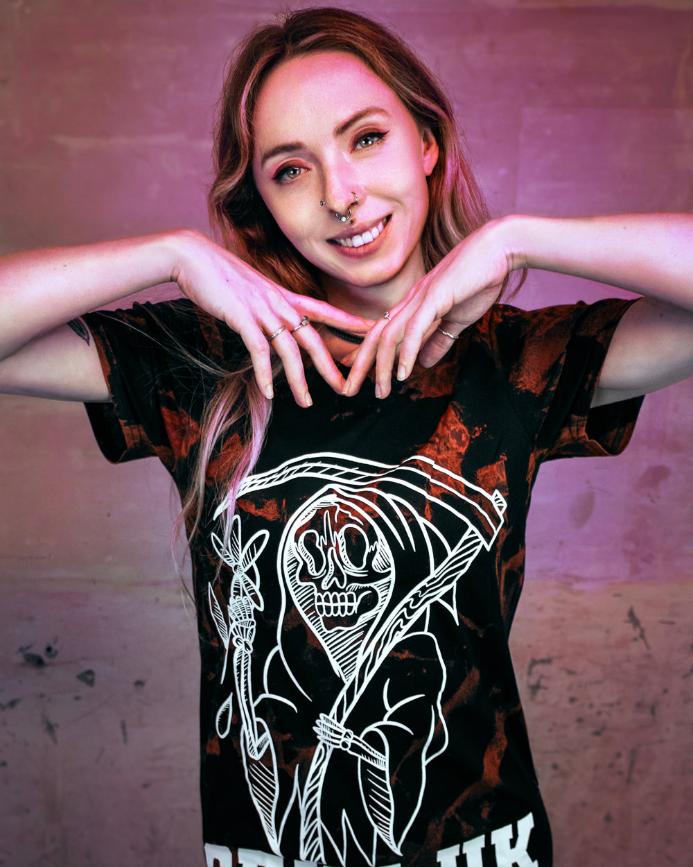 Acid Wash Reaper T-Shirt Dress