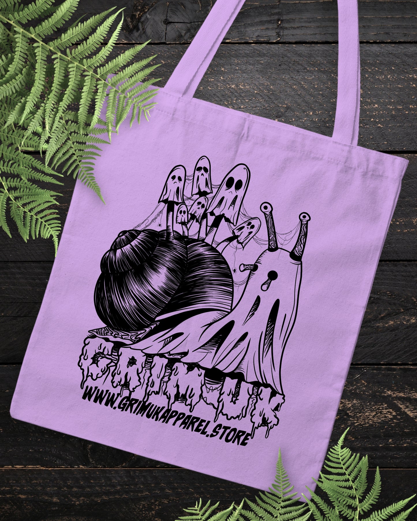 Lavender Ghost Snail Tote Bag